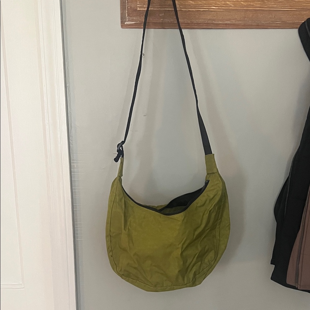 Olive Green Baggu crescent bag medium size